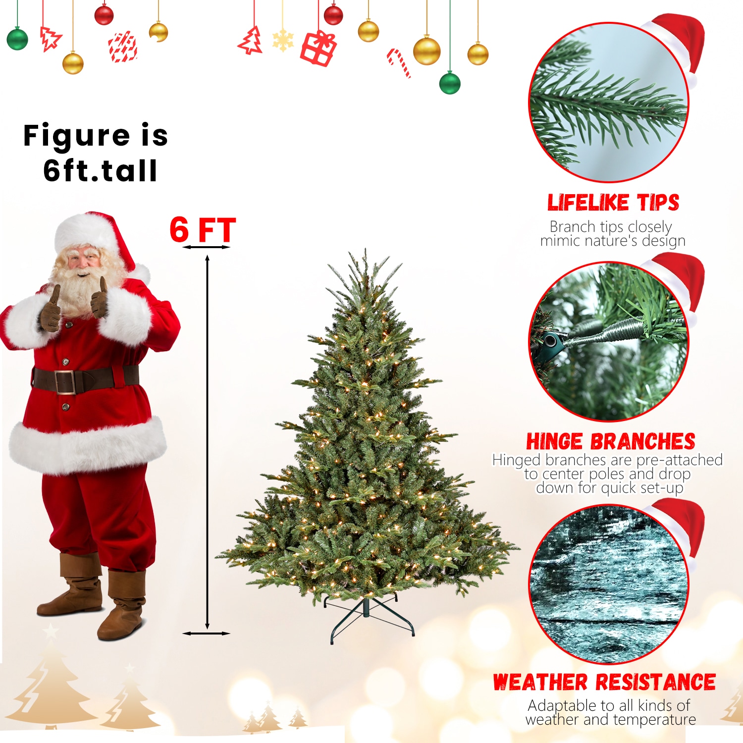 6ft PE/PVC Mixed Tree
（memory Wire+iron Wire）_voghion.com